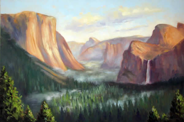 2010 Exhibits, Events & News. Yosemite Valley, Tunnel View ~ Oil on Canvas ~ 