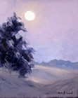 Winter Moon Rise, 8 x10, o/c